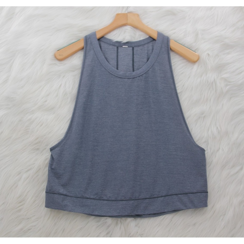 Lululemon Athletica Tank Top 10 Gray Pace Perfect Stretch Relaxed Pullover